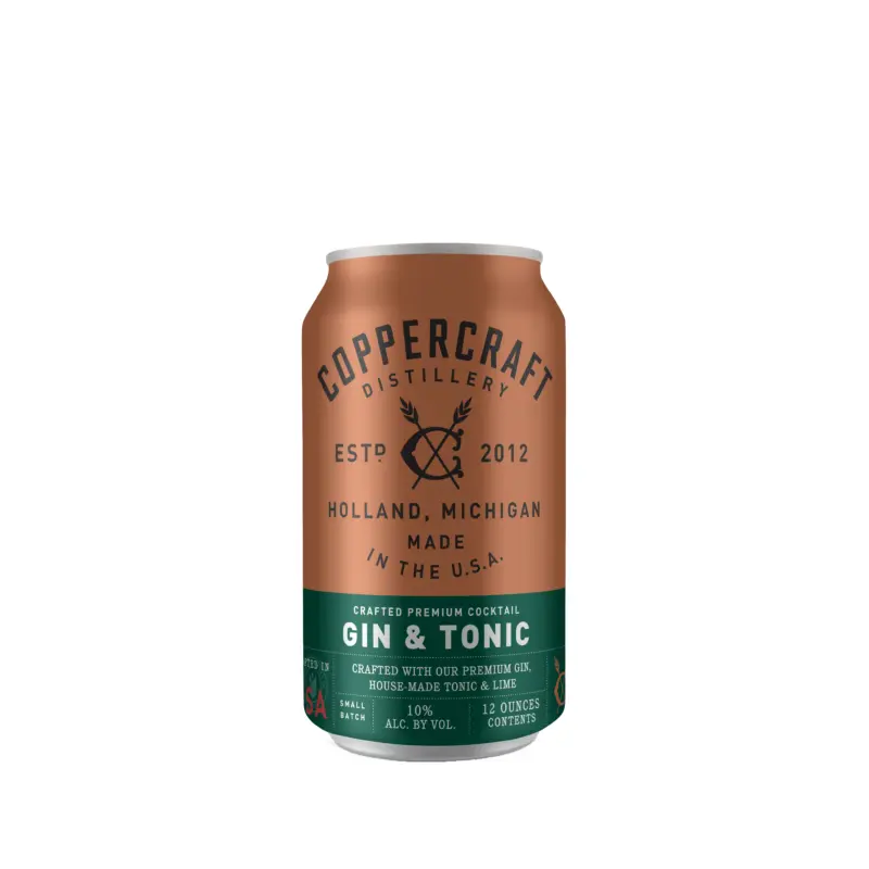 Coppercraft Distillery 'Gin & Tonic,' Michigan, USA (6 x 4pks case, 12fl oz)