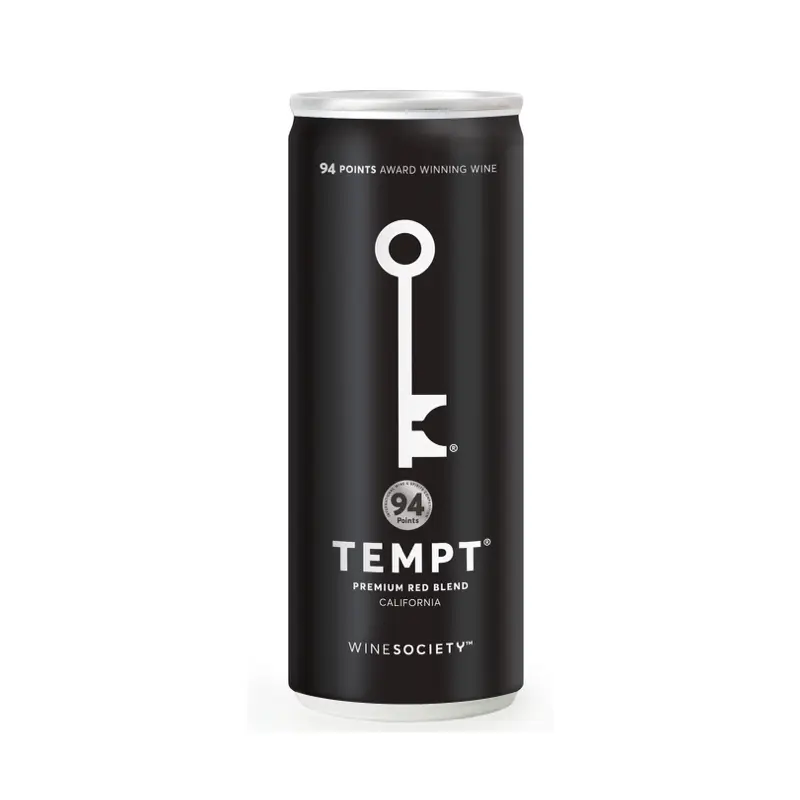Wine Society Tempt Premium Red Blend, California, USA (12pk Cans 250ml)