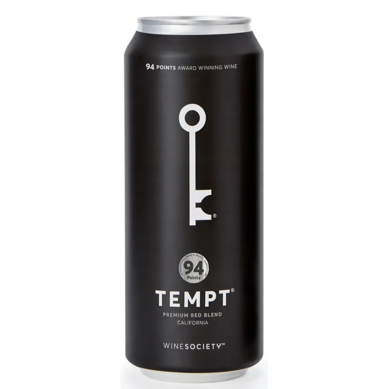 Wine Society Tempt Premium Red Blend, California, USA (12pk Cans 500ml)