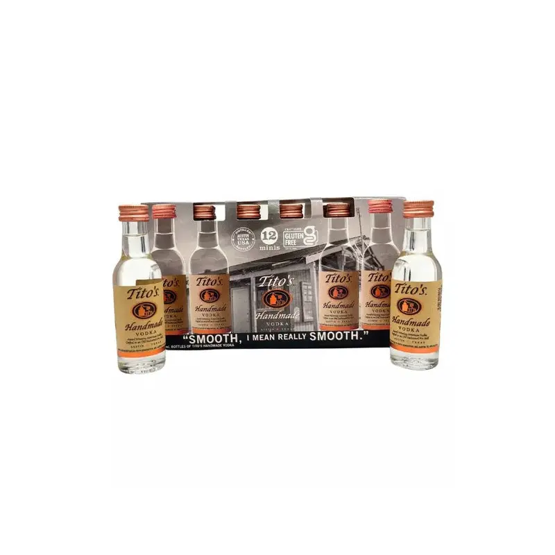 (12pk) Tito's Handmade Vodka, Texas, USA (50ml)