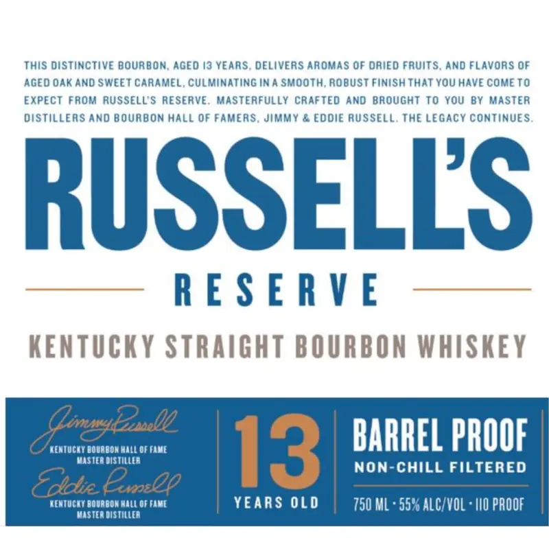 Wild Turkey Russell's Reserve 13 Year Old Kentucky Straight Bourbon Whiskey, USA (750ml)