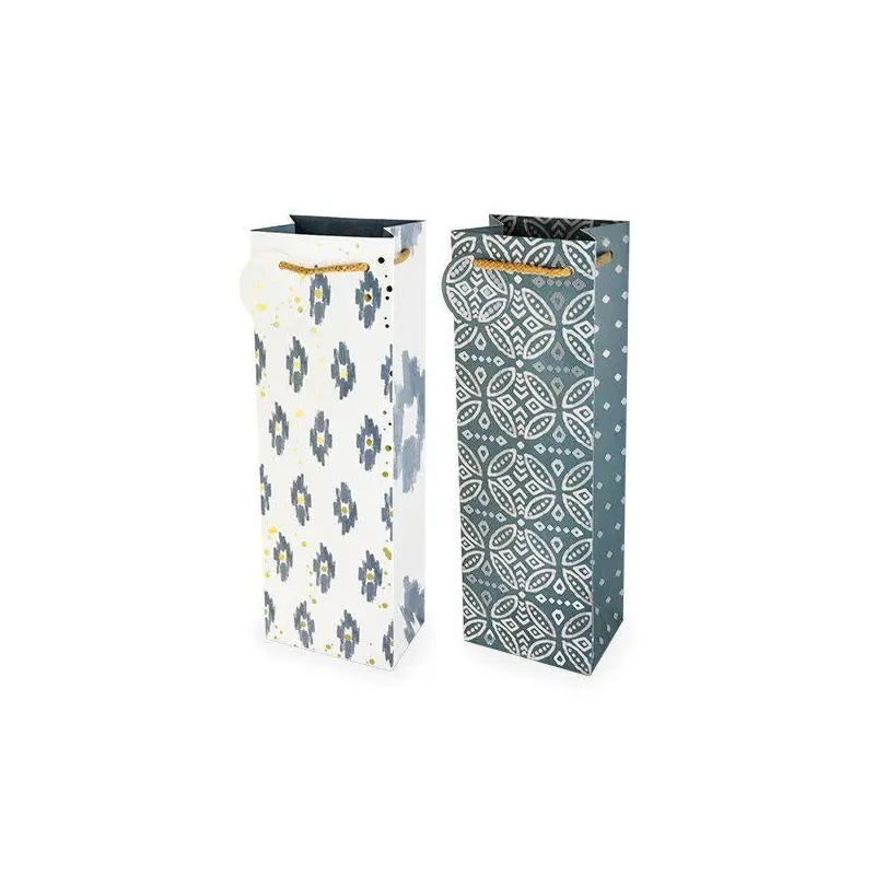 Indigo and Foil Bottle Bag (assorted)