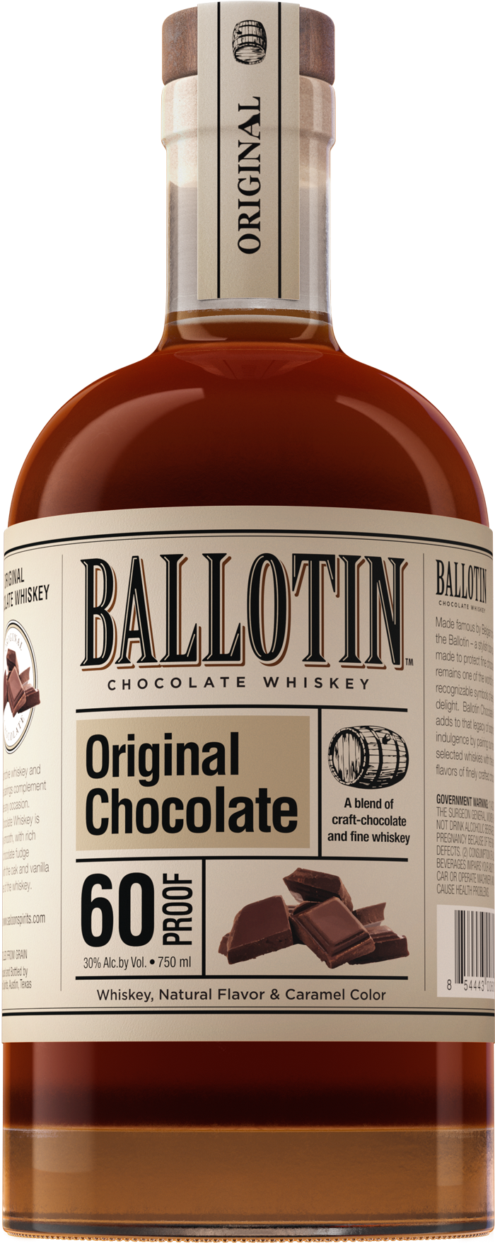 Ballotin Original Chocolate Whiskey, Kentucky, USA (750ml)