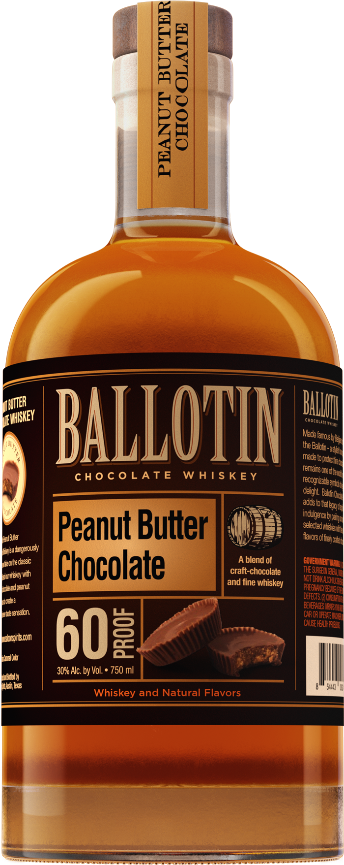 Ballotin Peanut Butter Chocolate Whiskey, Texas, USA (750ml)