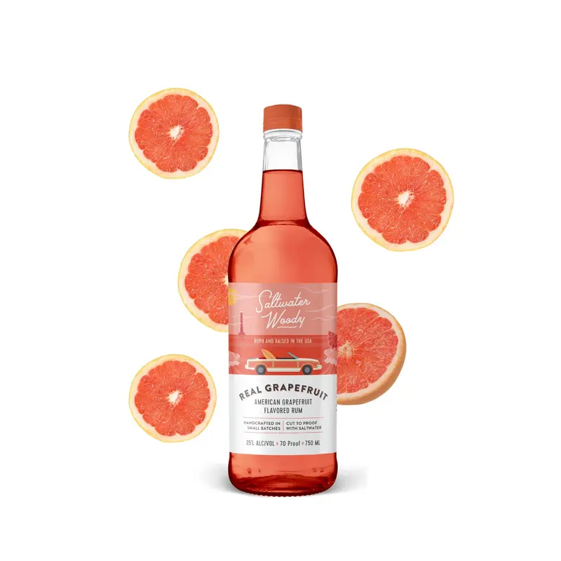 Saltwater Woody Real Grapefruit Flavoured Rum, USA (750ml)