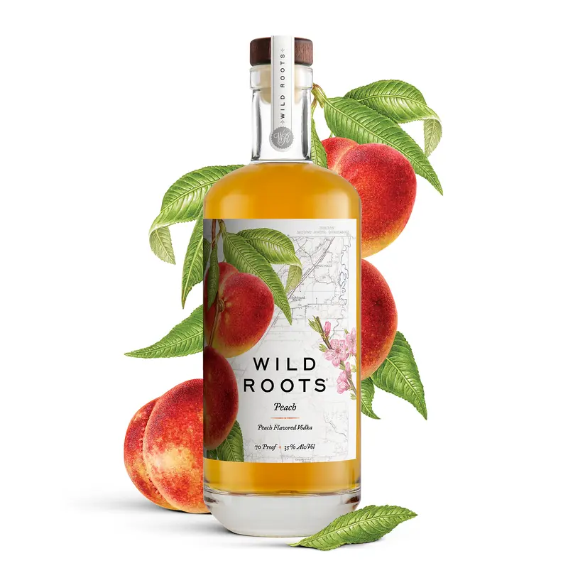 Wild Roots Peach Infused Vodka, Oregon, USA (750ml)