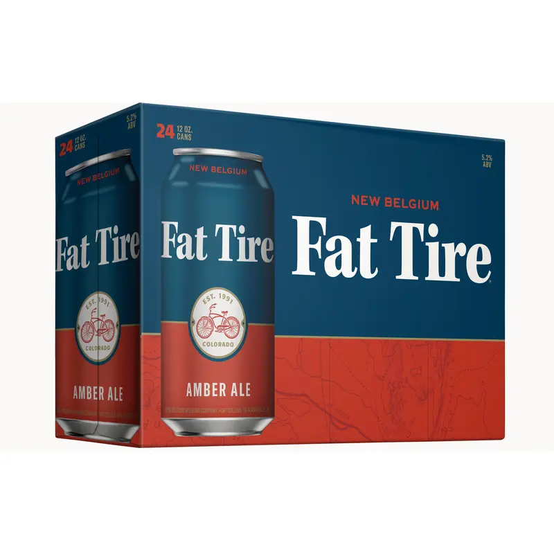 (24pk cans)-New Belgium Fat Tire Amber Ale Beer, Colorado, USA (12oz)