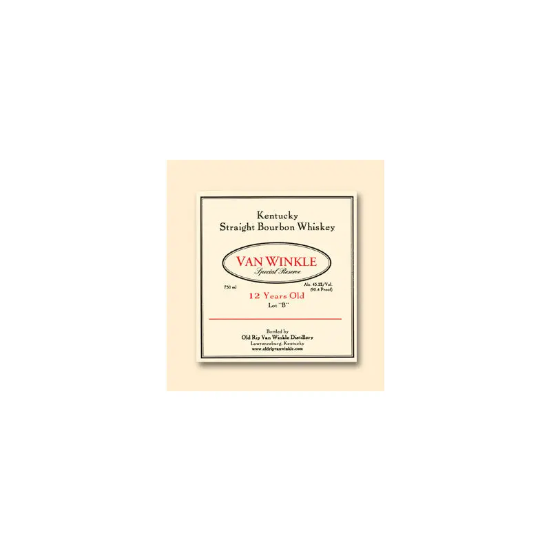 Old Rip Van Winkle 'Van Winkle Special Reserve Lot B' 12 Year Old Kentucky Straight Bourbon Whiskey, Kentucky, USA (750ml)