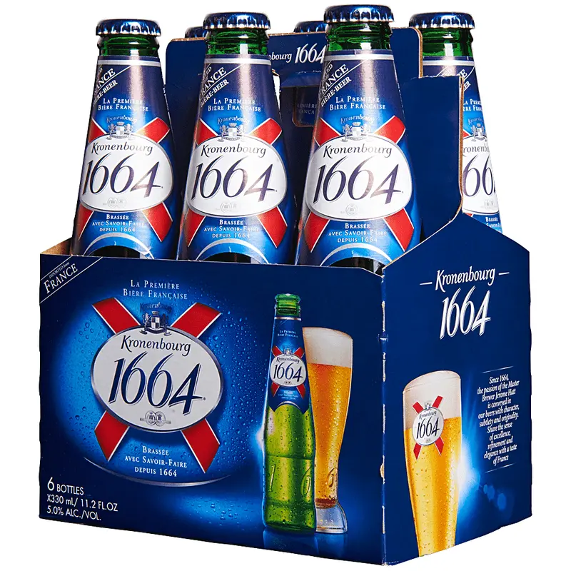 24pk-Kronenbourg 1664 Pale Lager Beer, France (16.9oz)
