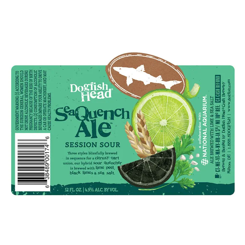 (24pk cans)-Dogfish Head Seaquench Session Sour Ale Beer, Delaware, USA (12oz)
