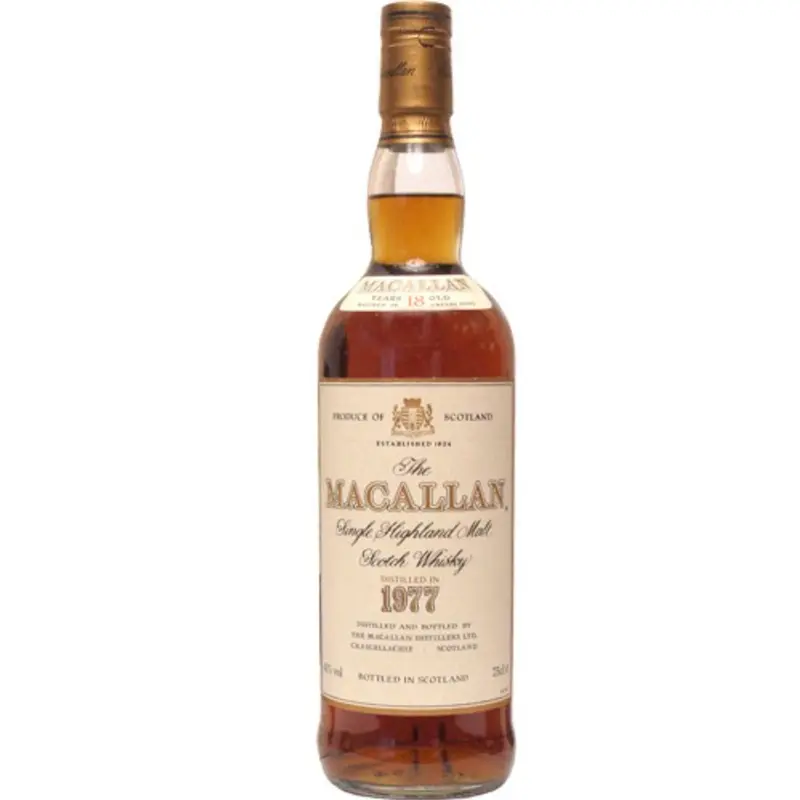 1977 The Macallan 18 Year Old Sherry Oak Single Malt Scotch Whisky, Speyside - Highlands, Scotland (750ml)