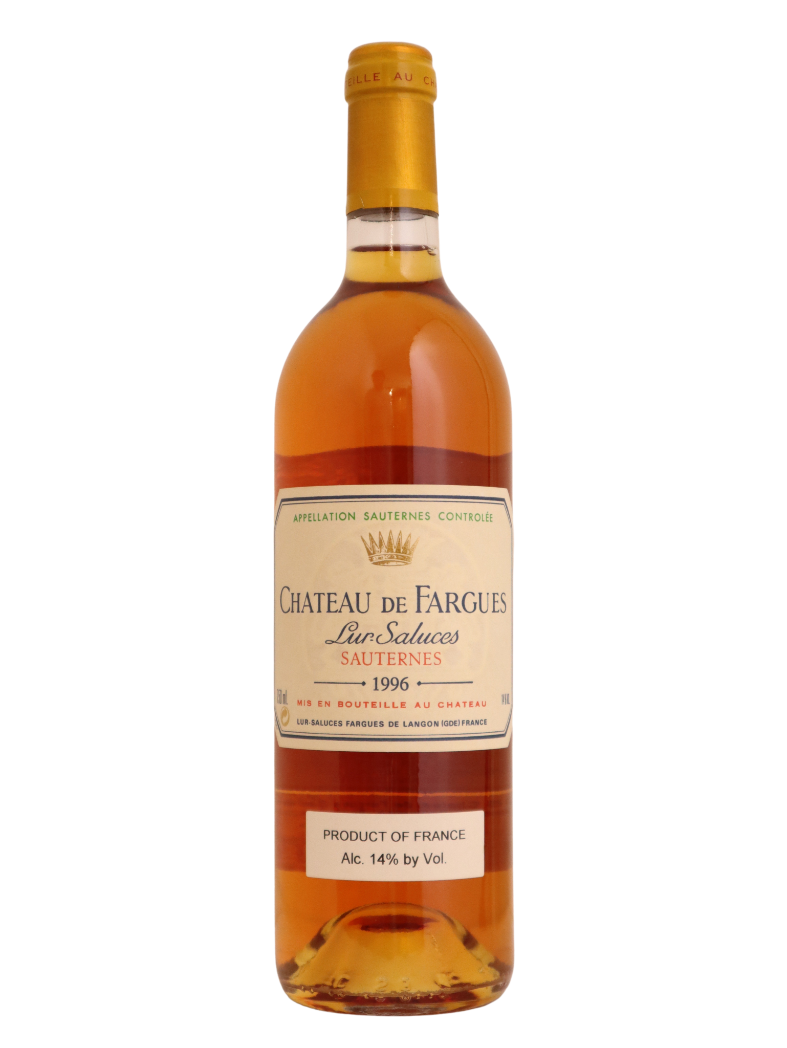 1996 Chateau de Fargues Sauternes Lur Saluces, Sauternes, Bordeaux