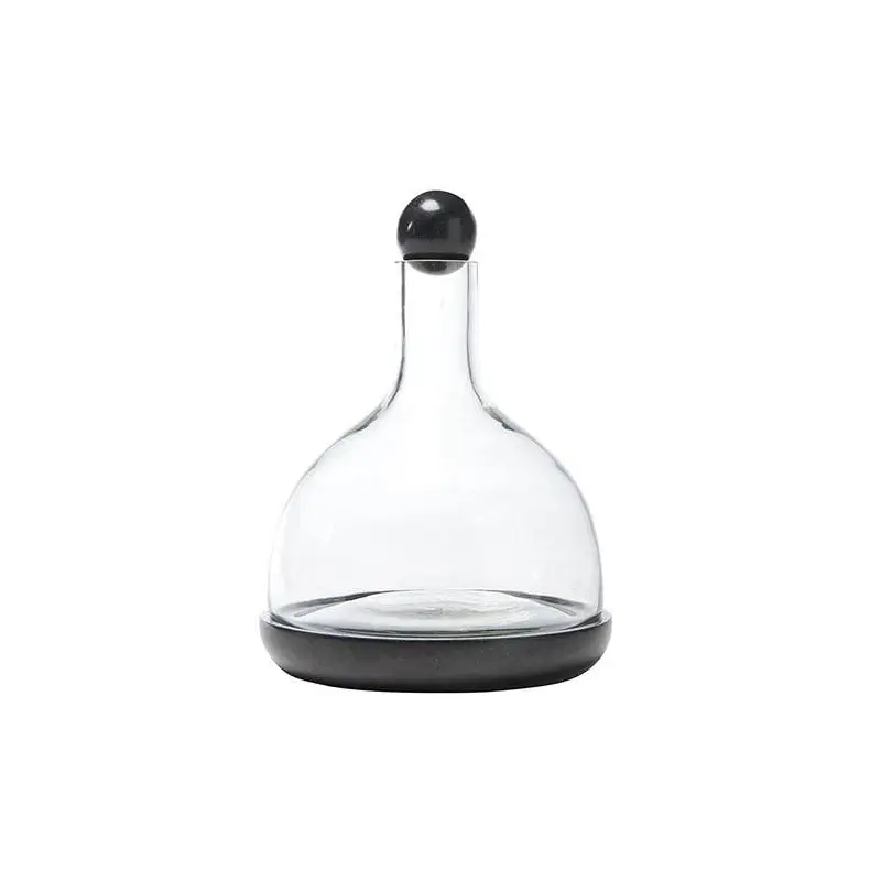 Black Marble and Glass Wine Carafe