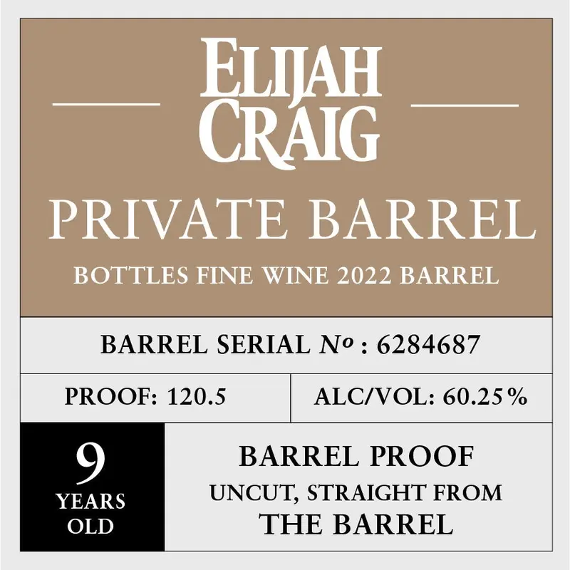 Elijah Craig Pvt Ec87 2022 Barrel