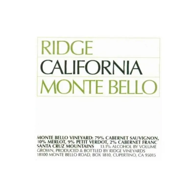 Ridge Vineyards Cabernet Sauvignon Monte Bello 2018 - 3 Litre Bottle