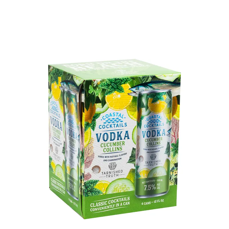 COASTAL Cucumber Collins 4pk Can