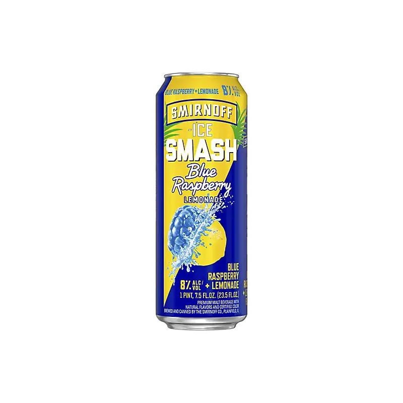Smirnoff Ice Smash Blue Raspberry + Blackberry Flavored Malt Beverage 23.5OZ