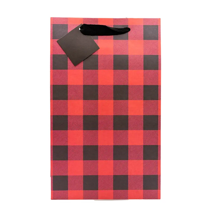 Buffalo Check Wine Bag