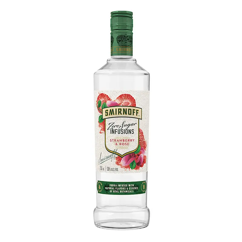 Smirnoff Zero Sugar Infusions Strawberry & Rose 750ML