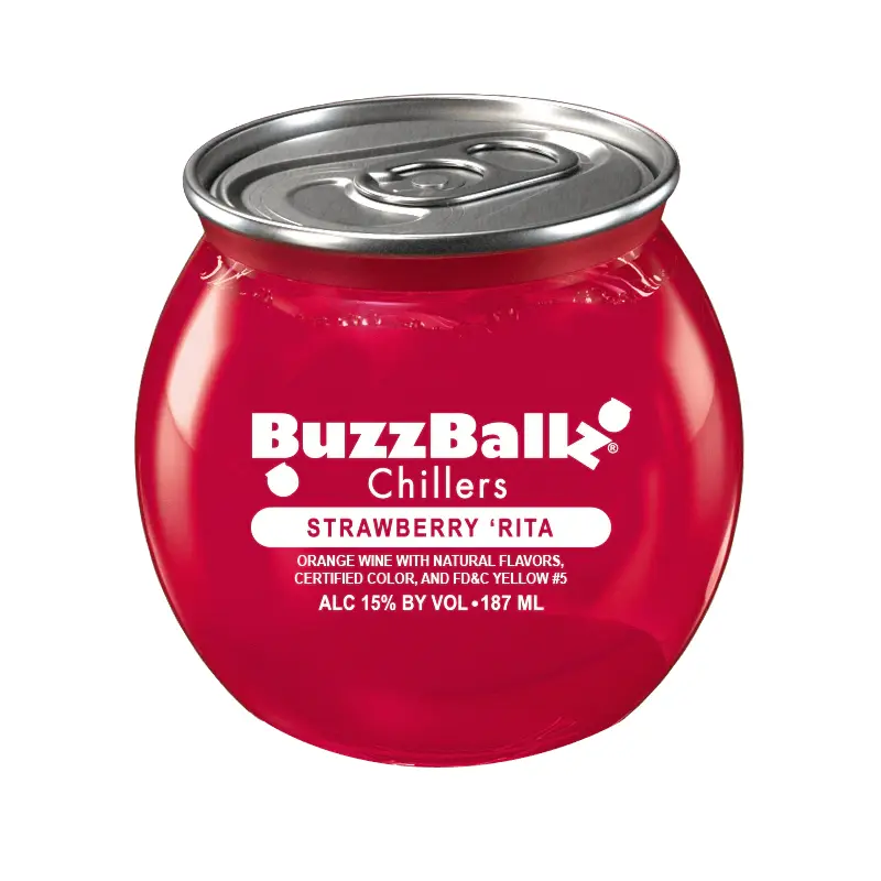 (48pk) Buzz Ballz Strawberry Rita Chiller, Texas, USA (187ml)