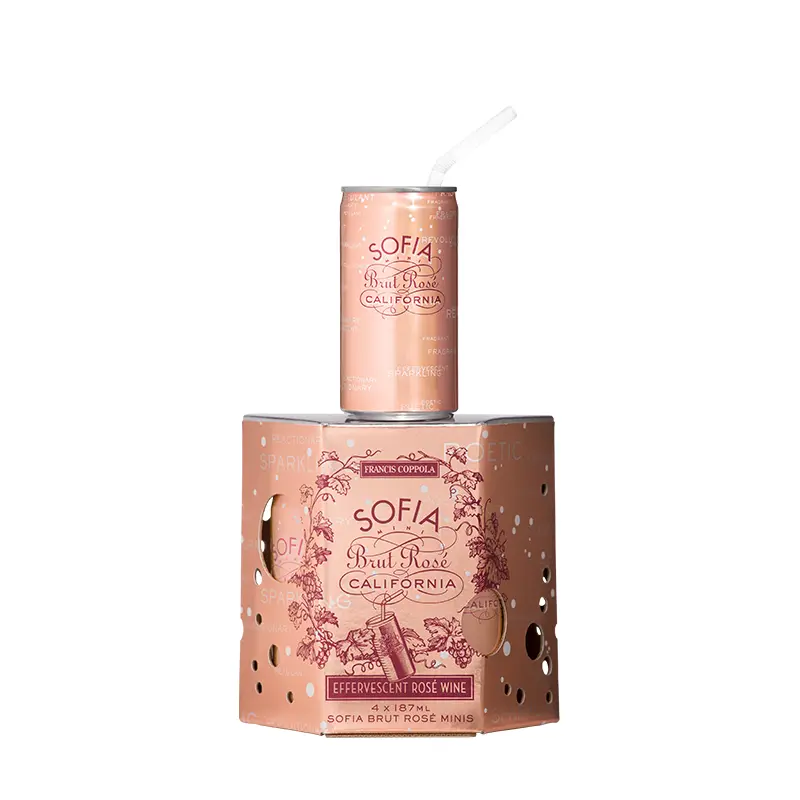 NV Francis Ford Coppola Sofia Brut Rose, Monterey County, USA, (case, 6 x 4pk cans)