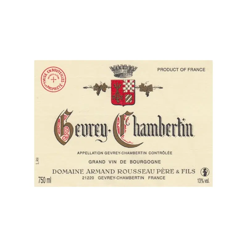 1971 Domaine Armand Rousseau Pere et Fils Gevrey-Chambertin, Cote de Nuits, France (750ml)