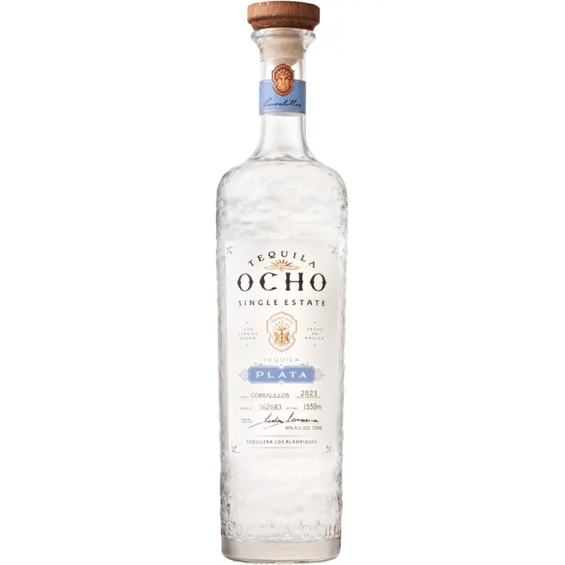 Tequila Ocho Single Estate Plata-Blanco, Jalisco, Mexico (1L)