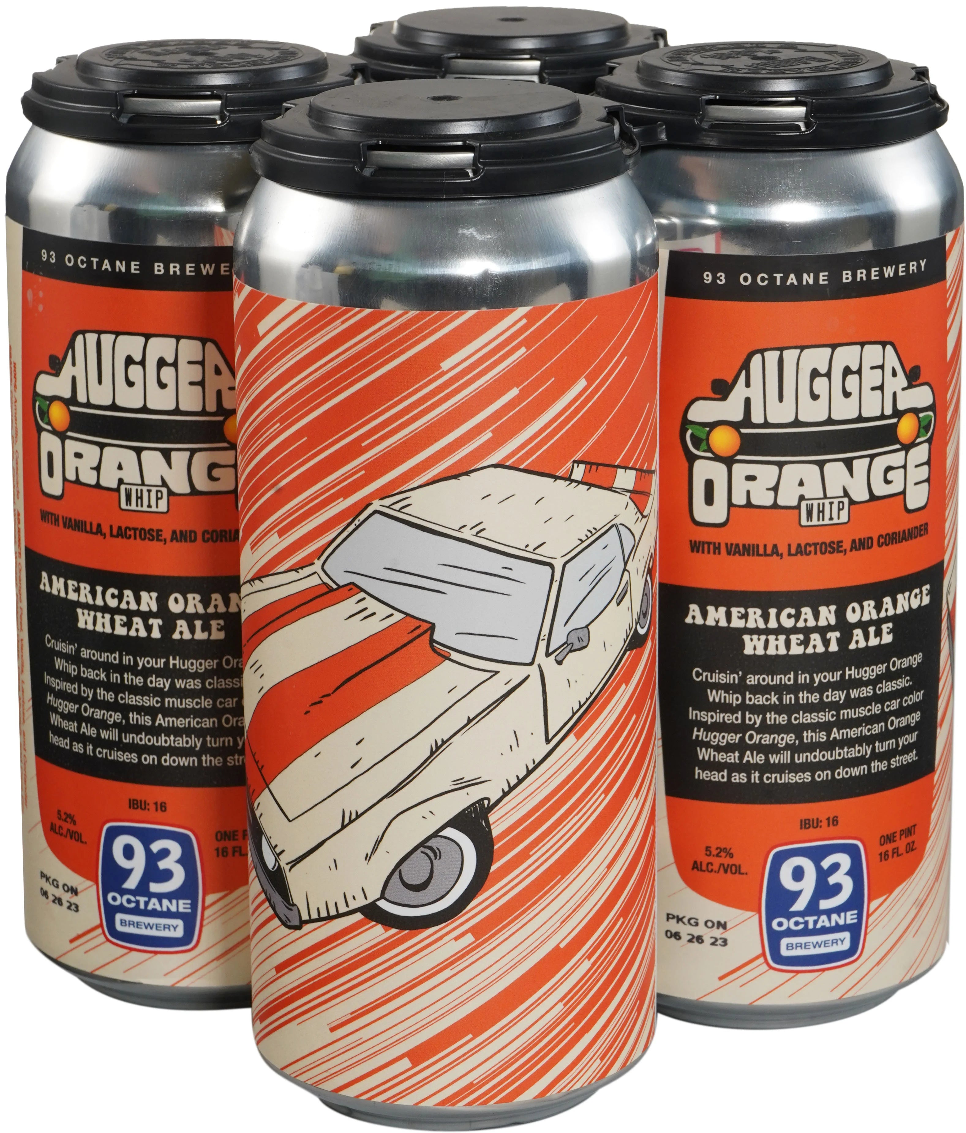 93 Octane Hugger Orange Whip 4Pk