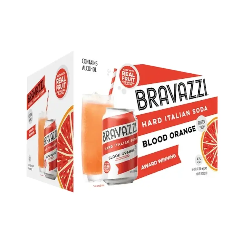 Bravazzi Hard Italian Blood Orange Soda 6Pk