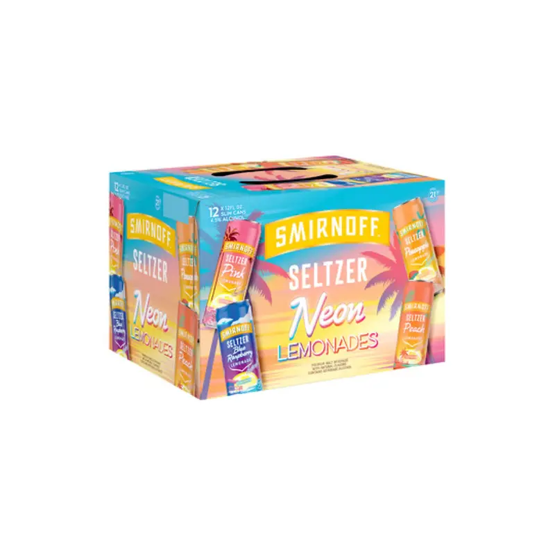 Smirnoff Seltzer Neon Lemonade Variety 12Pk