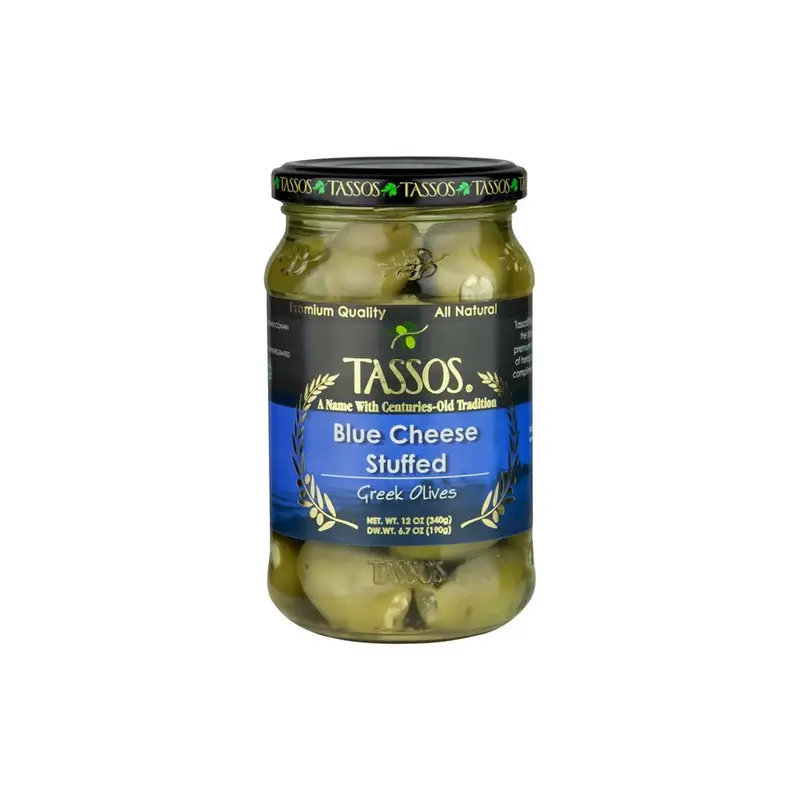 Tassos Blue Cheese Stuffed Olives 13OZ