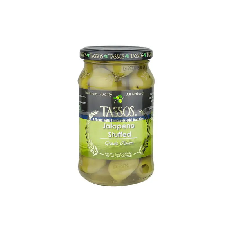 Tassos Jalapeno Stuffed Olives 13OZ