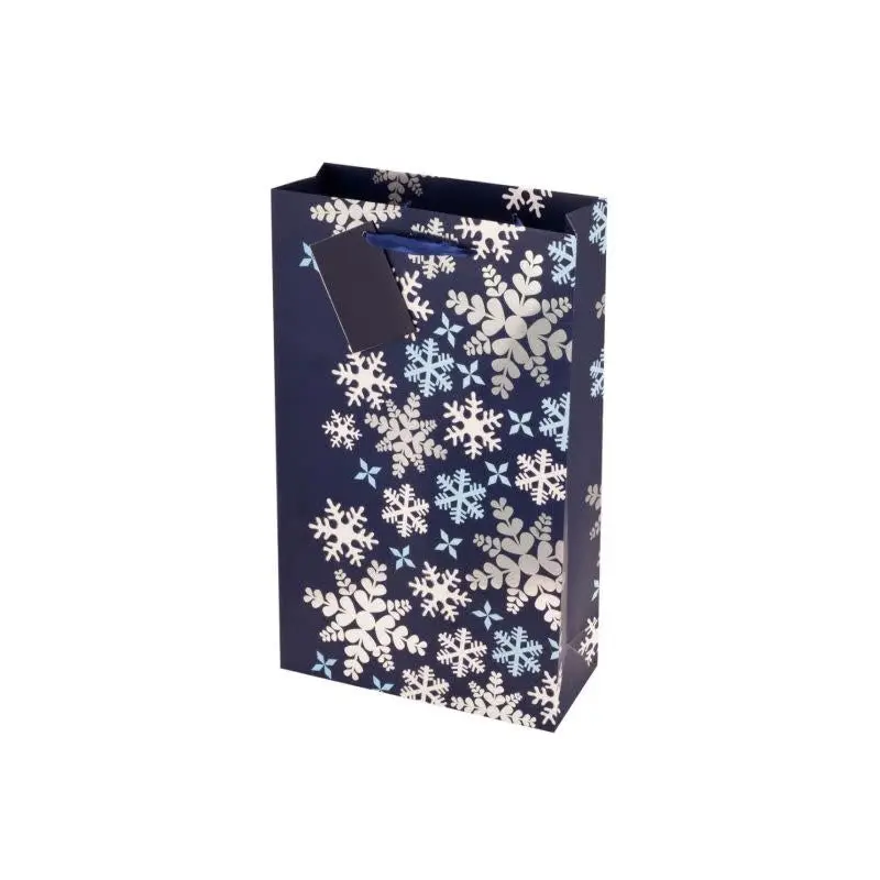 Blue Snowflake 2 Bottle Bag