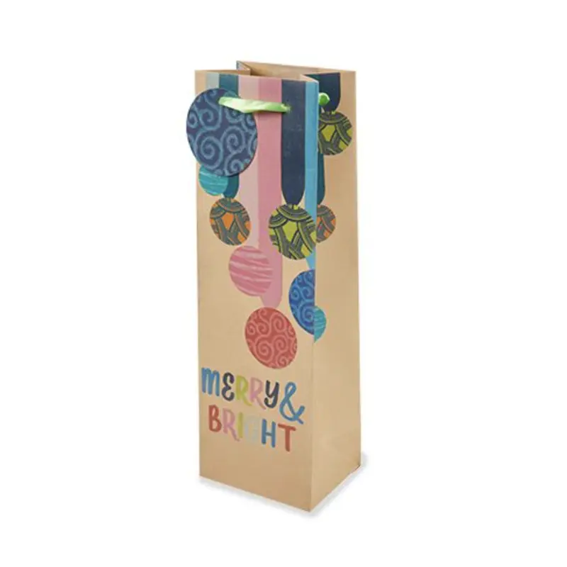 Merry & Bright Ornaments Single-Bottle Wine Bag by Cakewalk